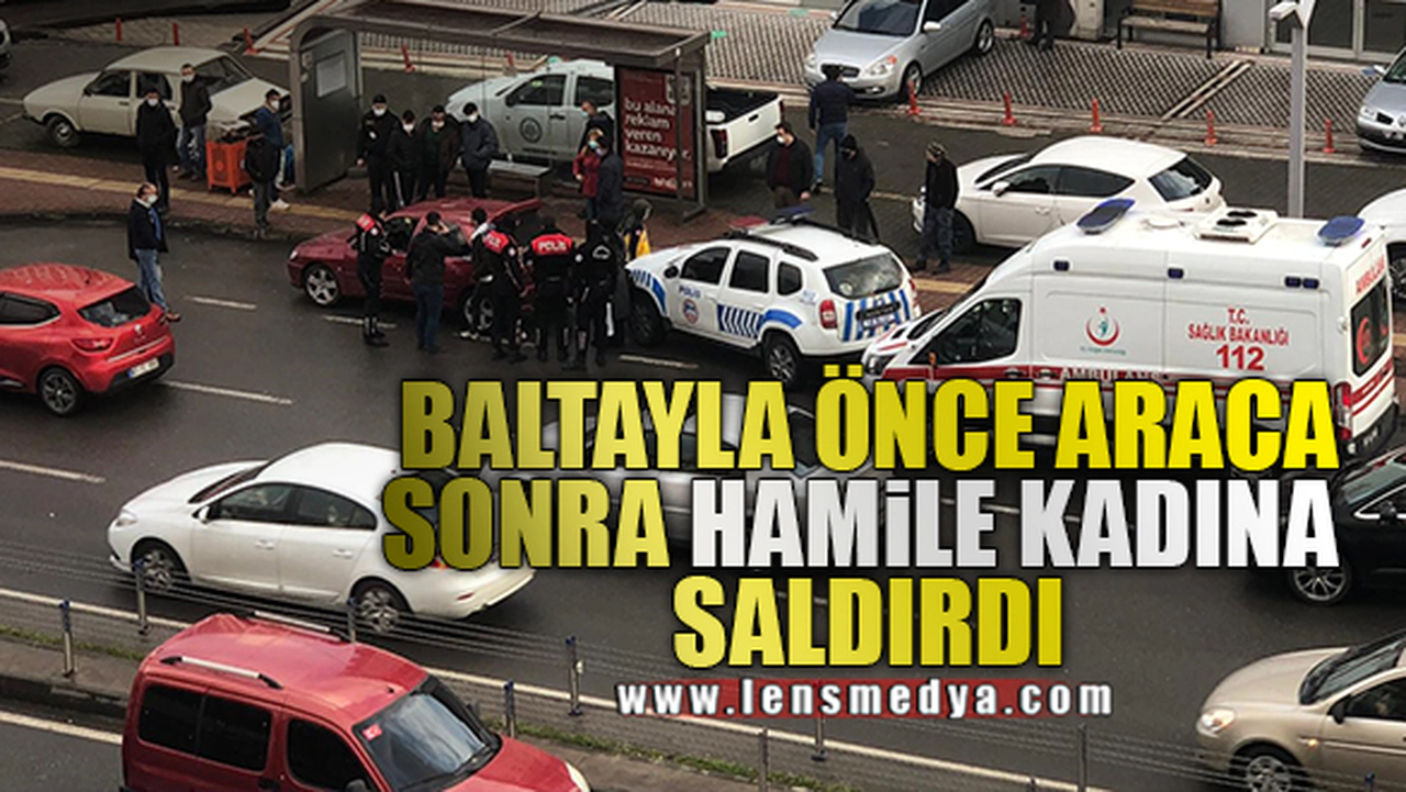 BALTAYLA HAMİLE KADINA SALDIRDI!