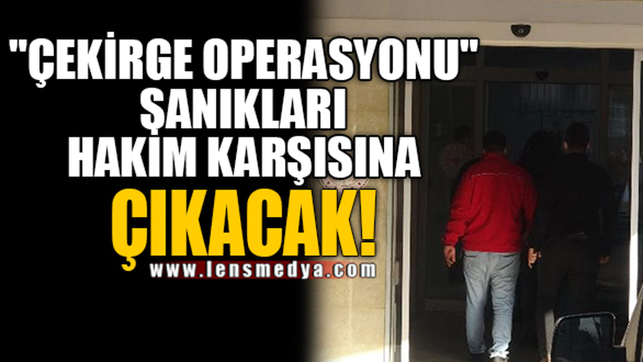 "ÇEKİRGE OPERASYONU" SANIKLARI HAKİM KARŞISINA ÇIKACAK!