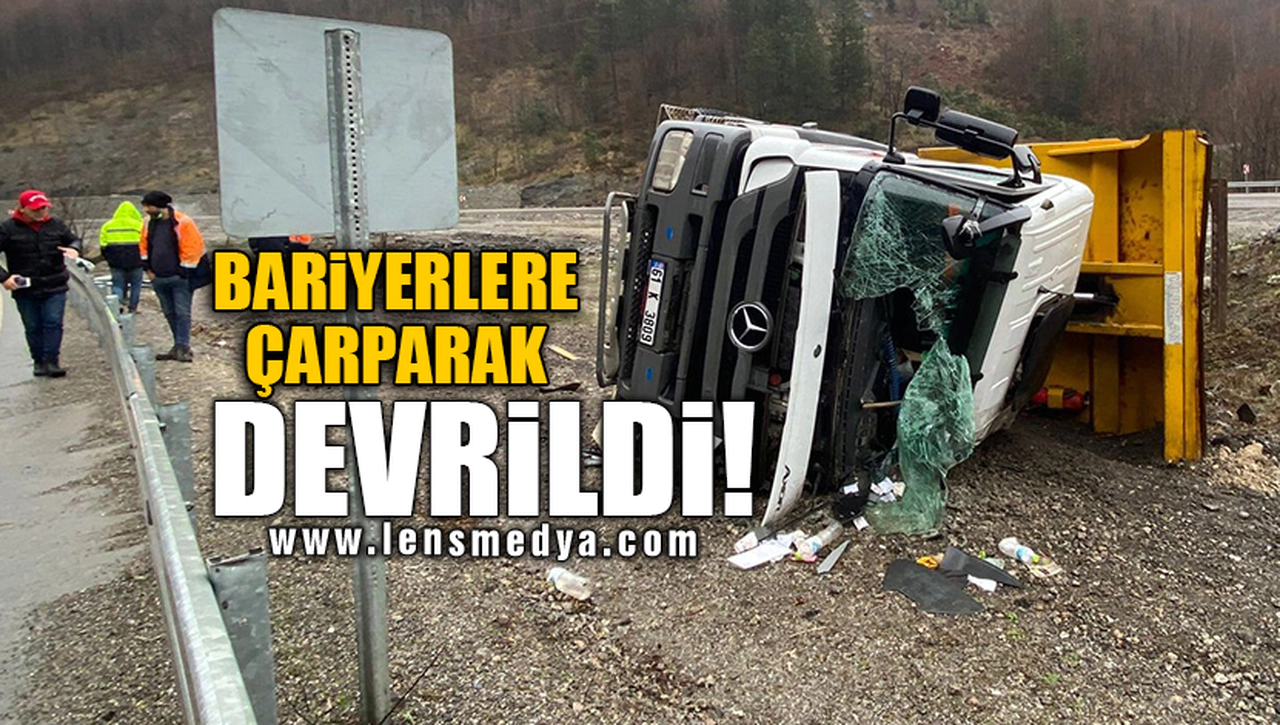 BARİYERLERE ÇARPARAK DEVRİLDİ!