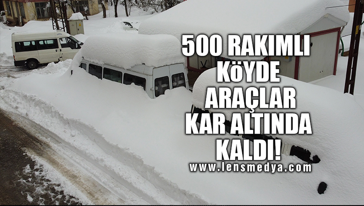 500 RAKIMLI KÖYDE ARAÇLAR KAR ALTINDA KALDI!