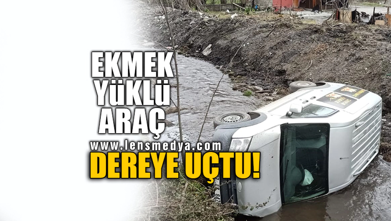 EKMEK YÜKLÜ ARAÇ DEREYE UÇTU!
