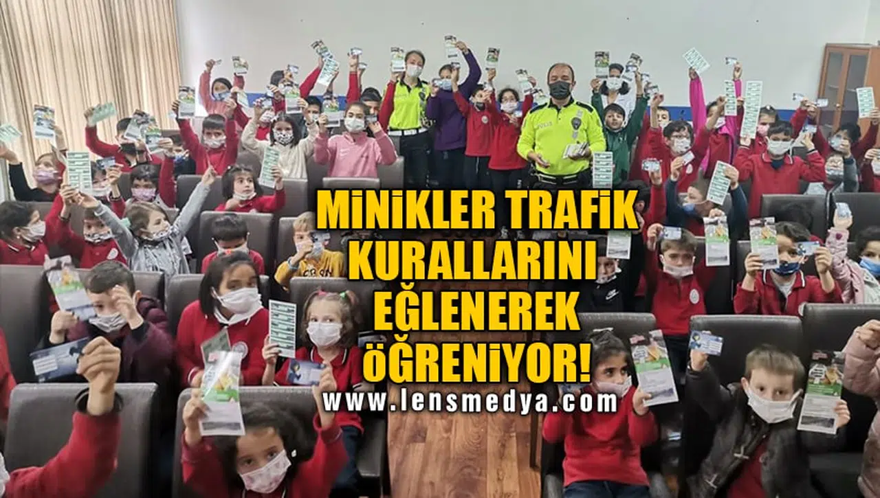 MİNİKLER TRAFİK KURALLARINI EĞLENEREK ÖĞRENİYOR!