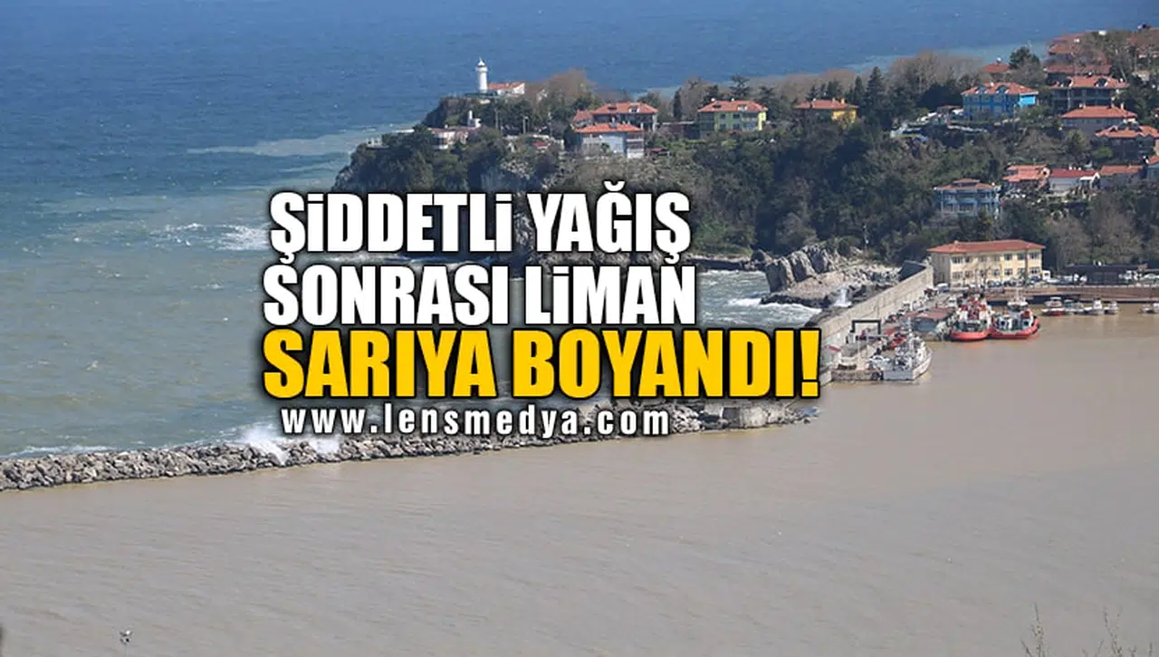 ŞİDDETLİ YAĞIŞ SONRASI LİMAN SARIYA BOYANDI!