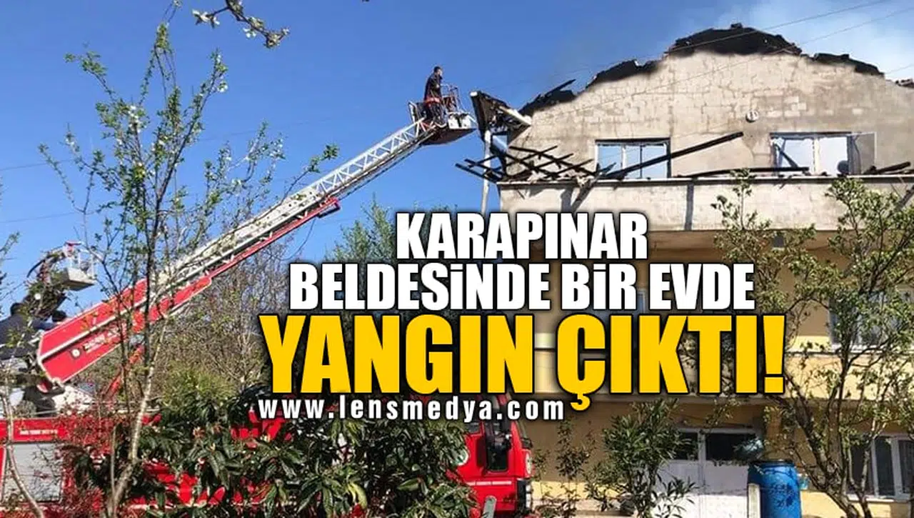 KARAPINAR BELDESİNDE BİR EVDE YANGIN ÇIKTI!