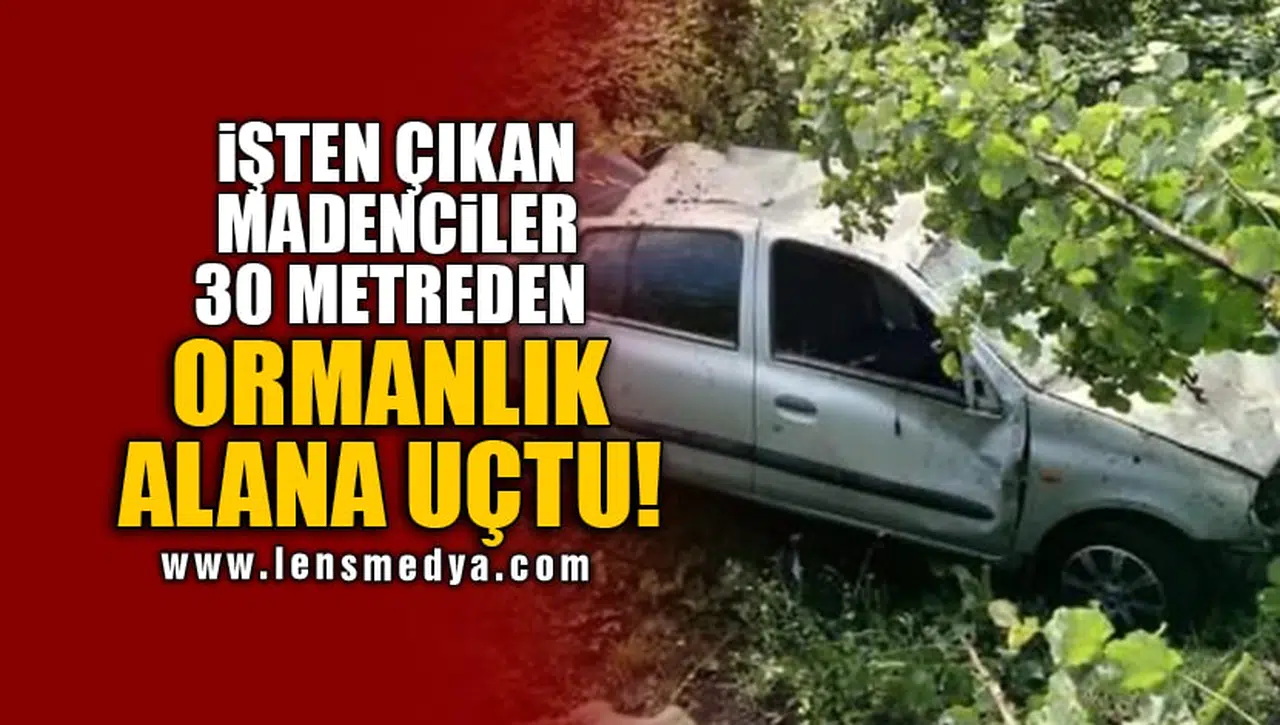 İŞTEN ÇIKAN MADENCİLER 30 METREDEN ORMANLIK ALANA UÇTU!