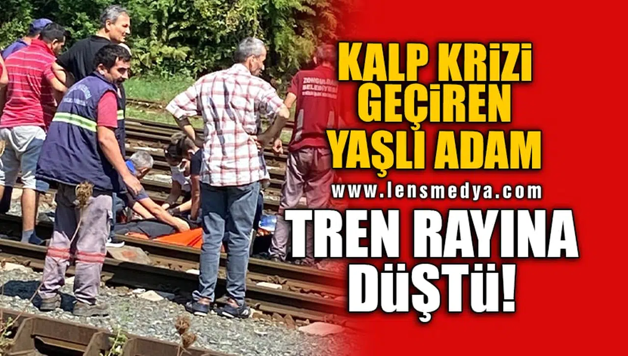 KALP KRİZİ GEÇİREN YAŞLI ADAM TREN RAYINA DÜŞTÜ!