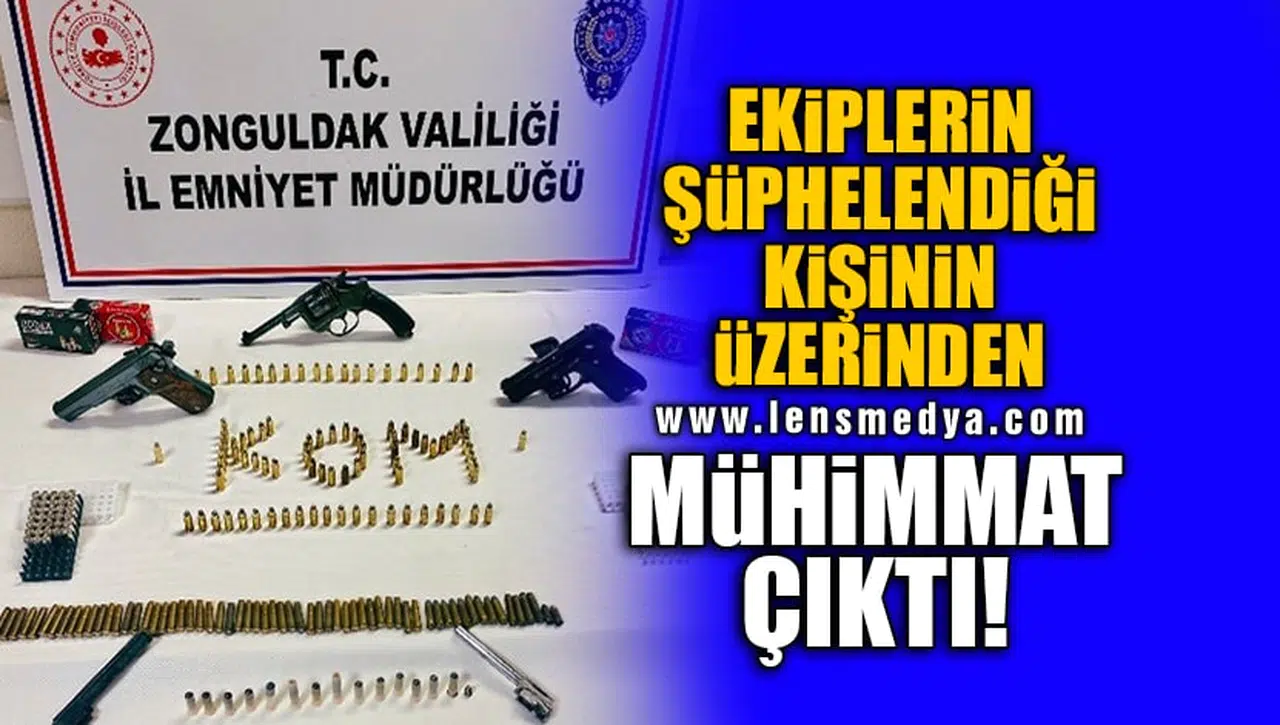 EKİPLERİN ŞÜPHELENDİĞİ KİŞİNİN ÜZERİNDEN MÜHİMMAT ÇIKTI!