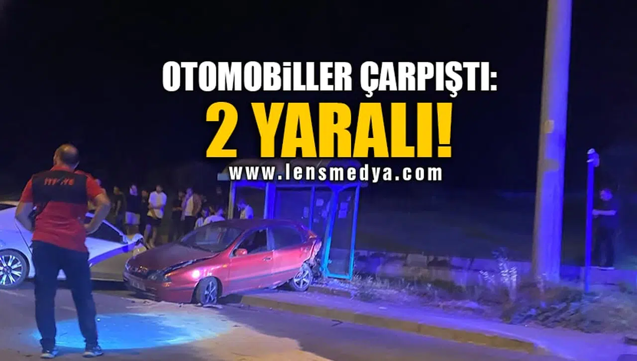 OTOMOBİLLER ÇARPIŞTI: 2 YARALI!