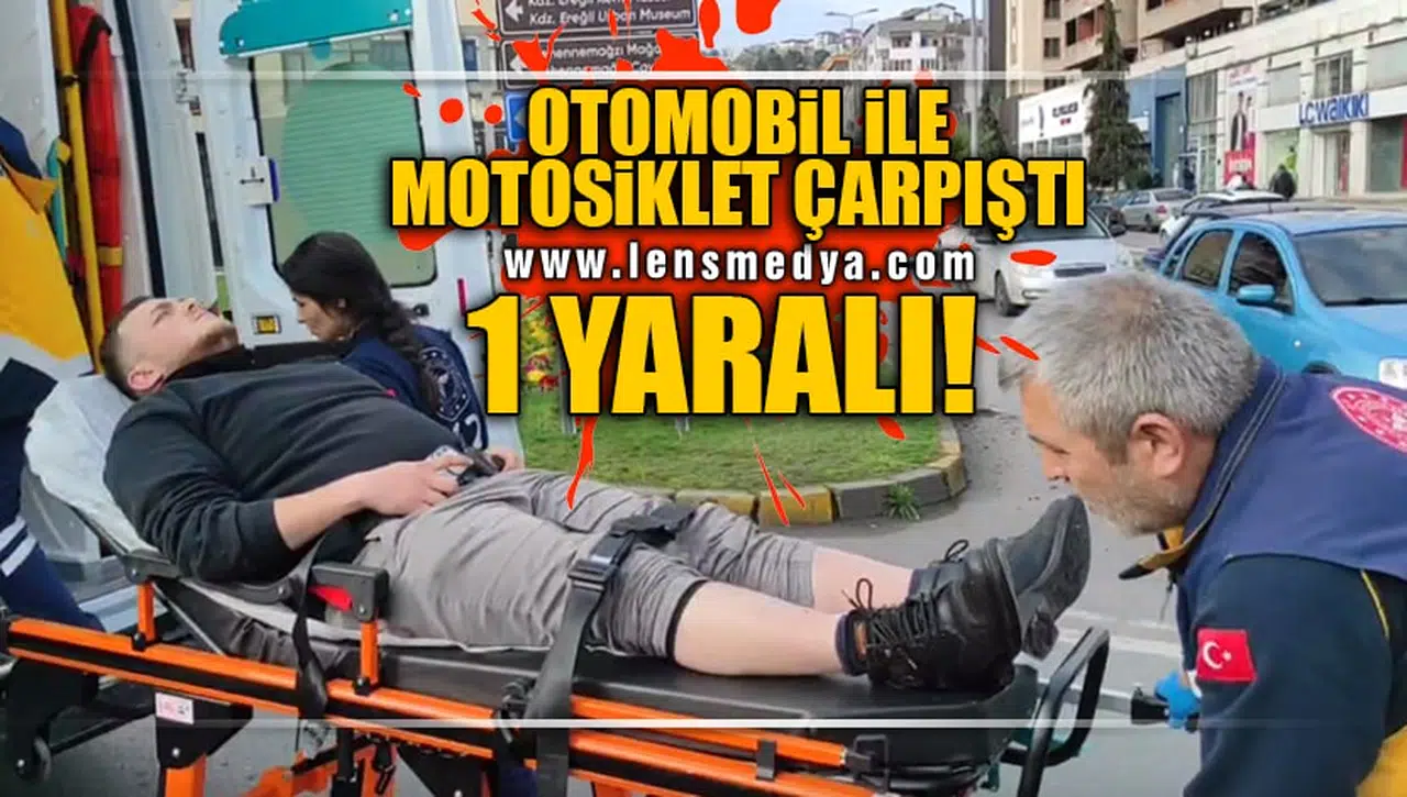 OTOMOBİL İLE MOSİKLET ÇARPIŞTI: 1 YARALI