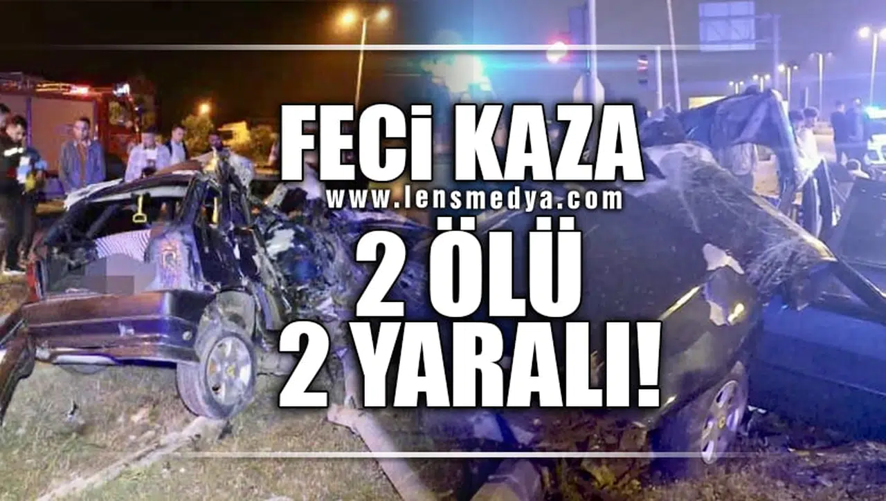 YOLCU OTOBÜSÜ İLE OTOMOBİL ÇARPIŞTI! 2 ÖLÜ İKİ YARALI!