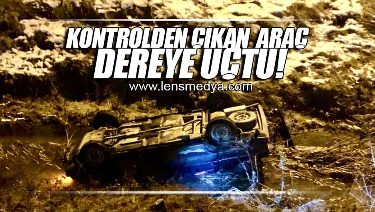 KONTROLDEN ÇIKAN ARAÇ DEREYE UÇTU!