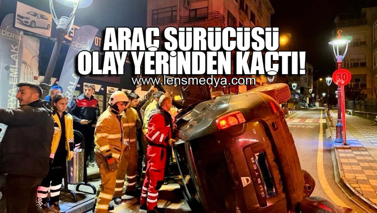 KAZA YAPAN ARAÇ SÜRÜCÜSÜ OLAY YERİNDEN KAÇTI!