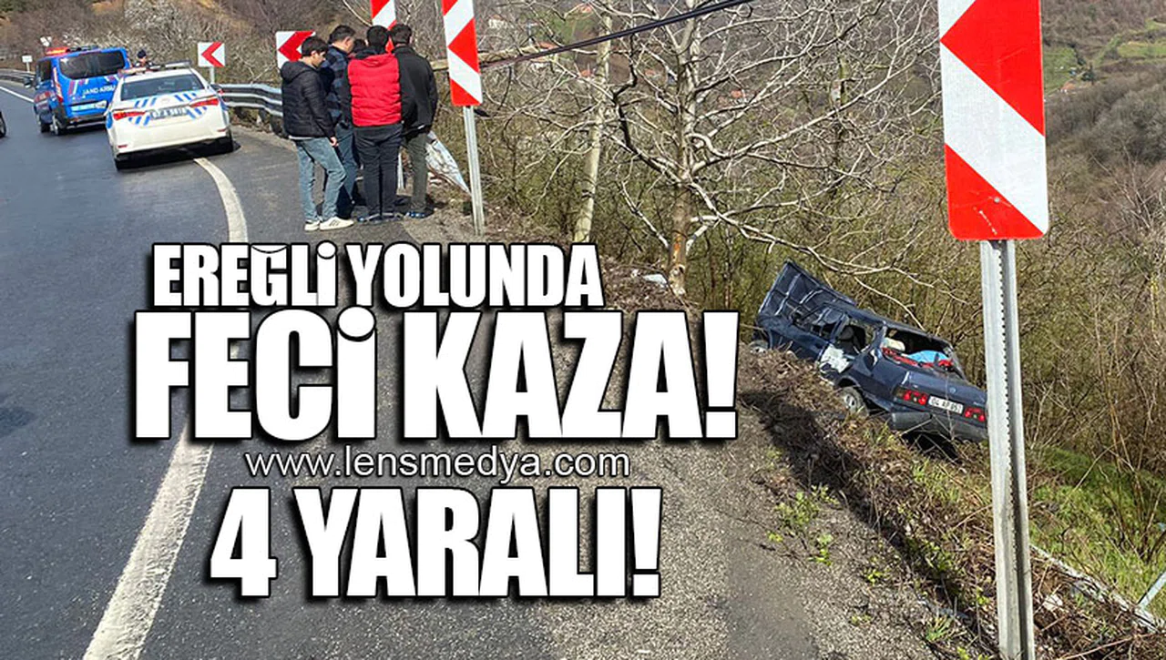 EREĞLİ YOLUNDA FECİ KAZA... 4 YARALI!