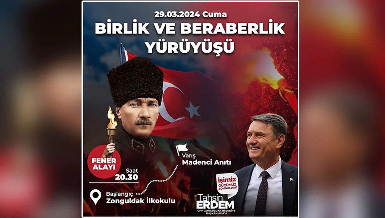 CHP'DEN BİRLİK VE BERABERLİK YÜRÜYÜŞÜ BU AKŞAM SAAT 20:30'DA...