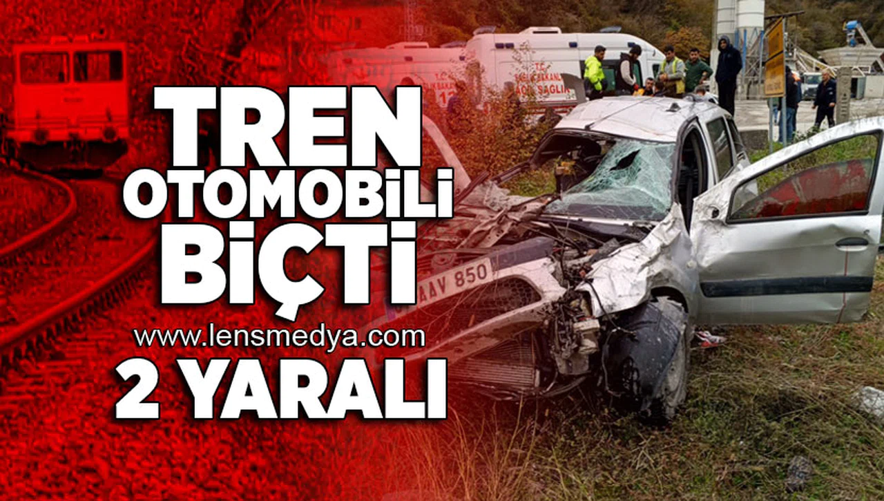 Tren otomobili biçti: 2 yaralı!