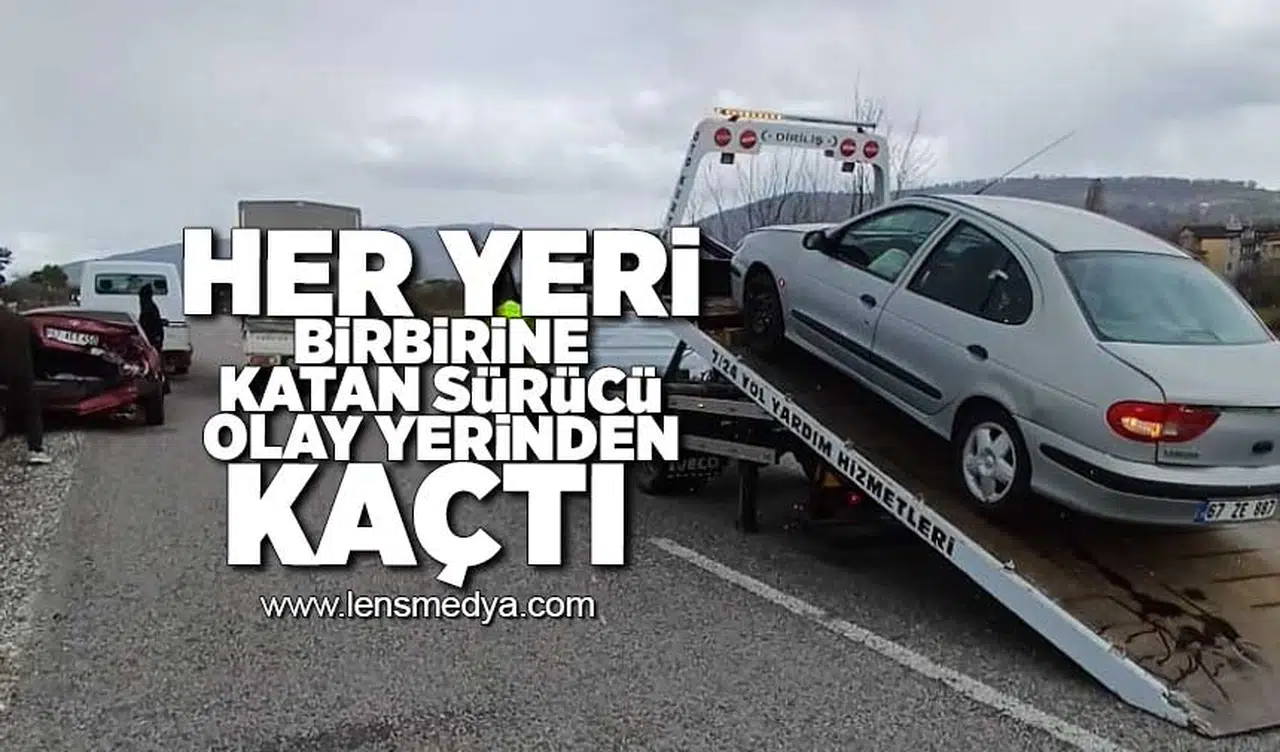 Her yeri birbirine katan sürücü olay yerinden kaçtı!