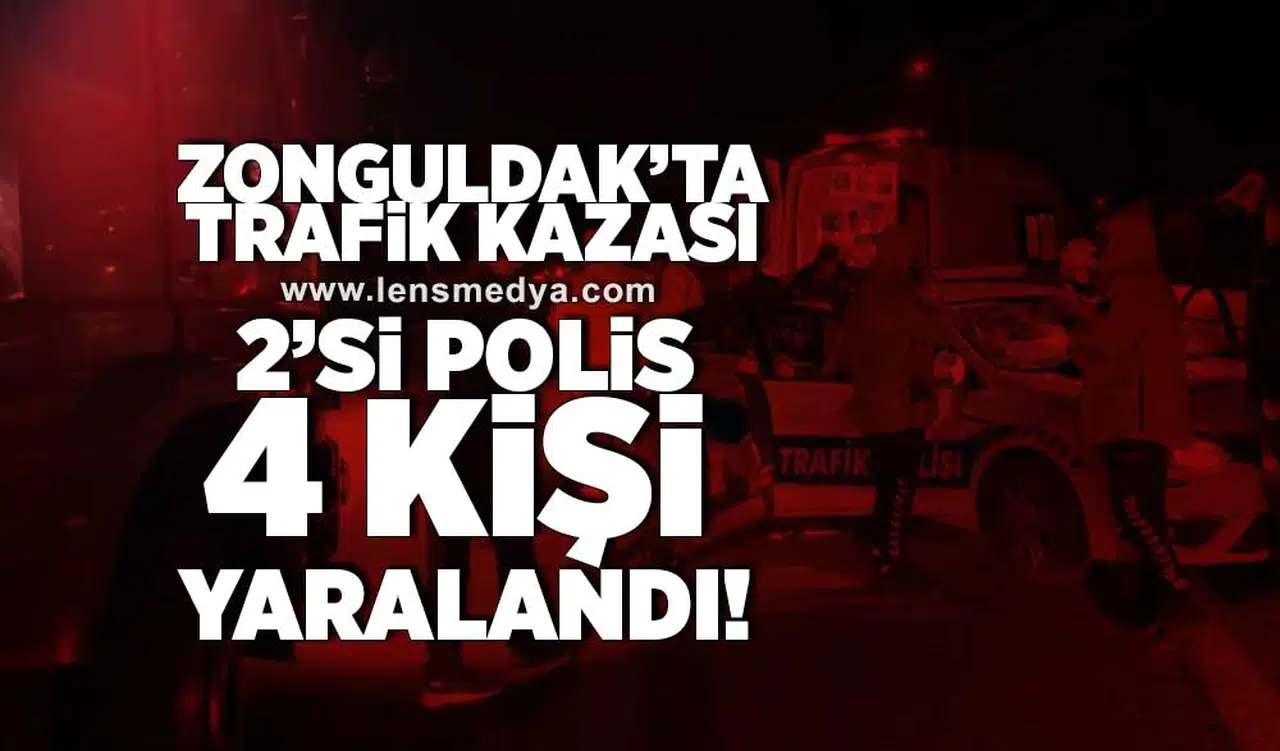 Trafik kazası: 2'si polis 4 kişi yaralandı!