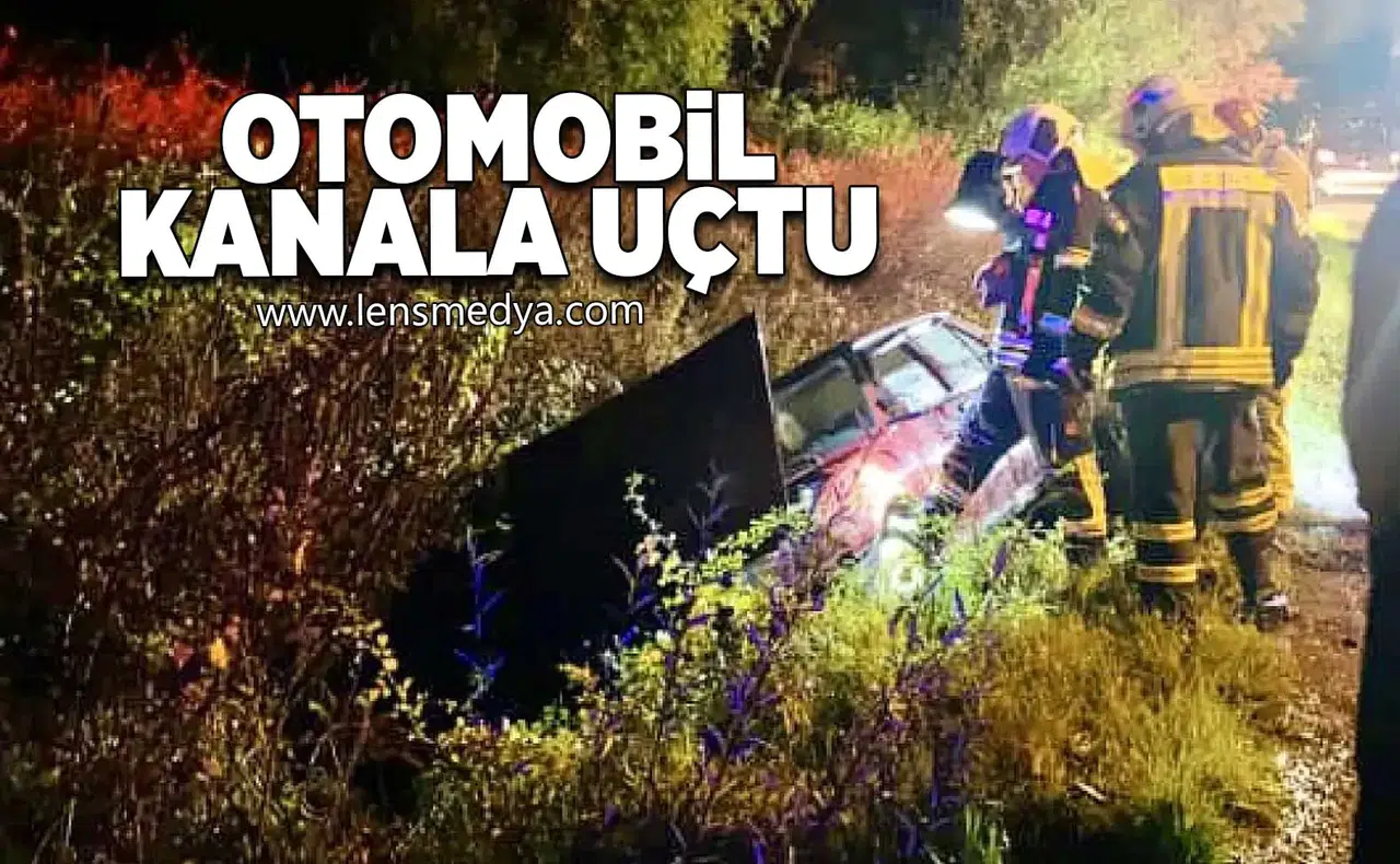 Otomobil kanala uçtu!