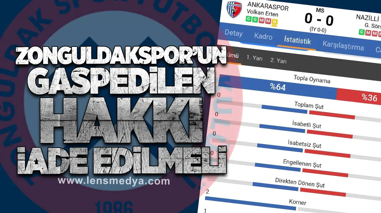 Zonguldakspor’un Gaspedilen Hakkı İade Edilmeli!
