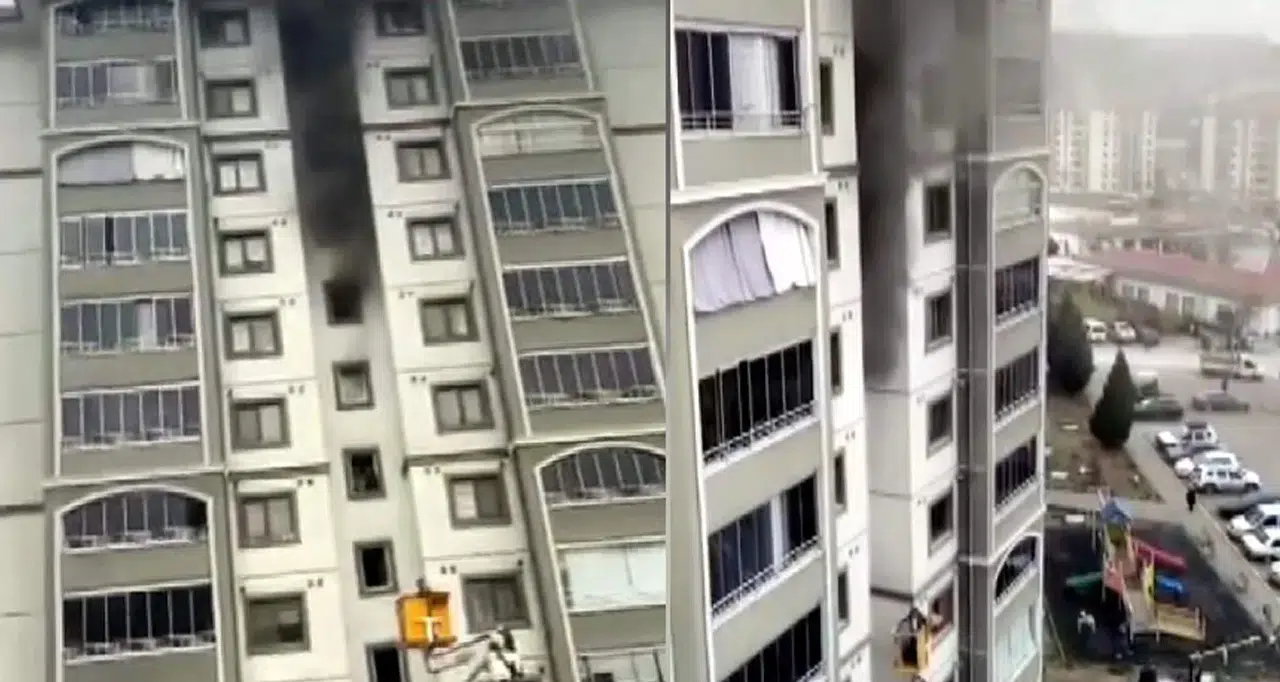 9 Katlı Binada Korku Dolu Anlar!