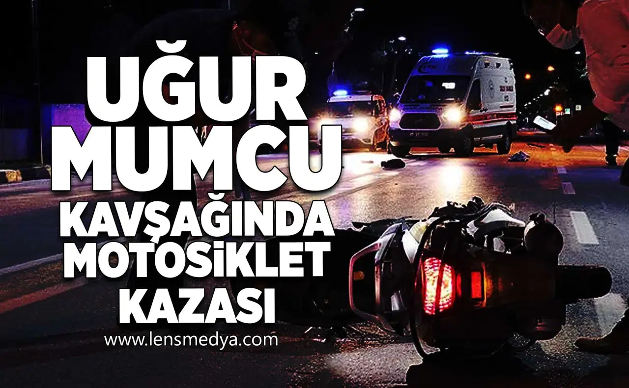 Uğur Mumcu kavşağında motosiklet kazası!