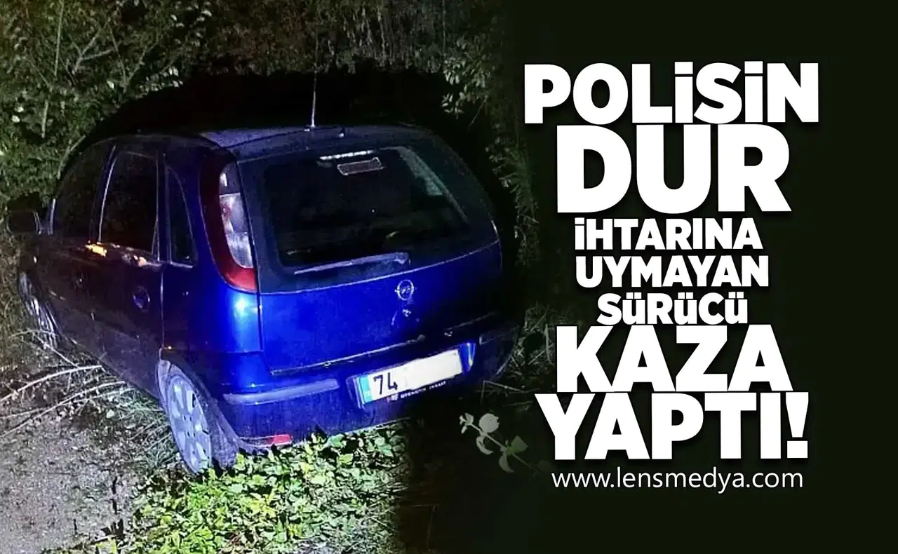 Polisin dur ihtarına uymayan sürücü kaza yaptı!