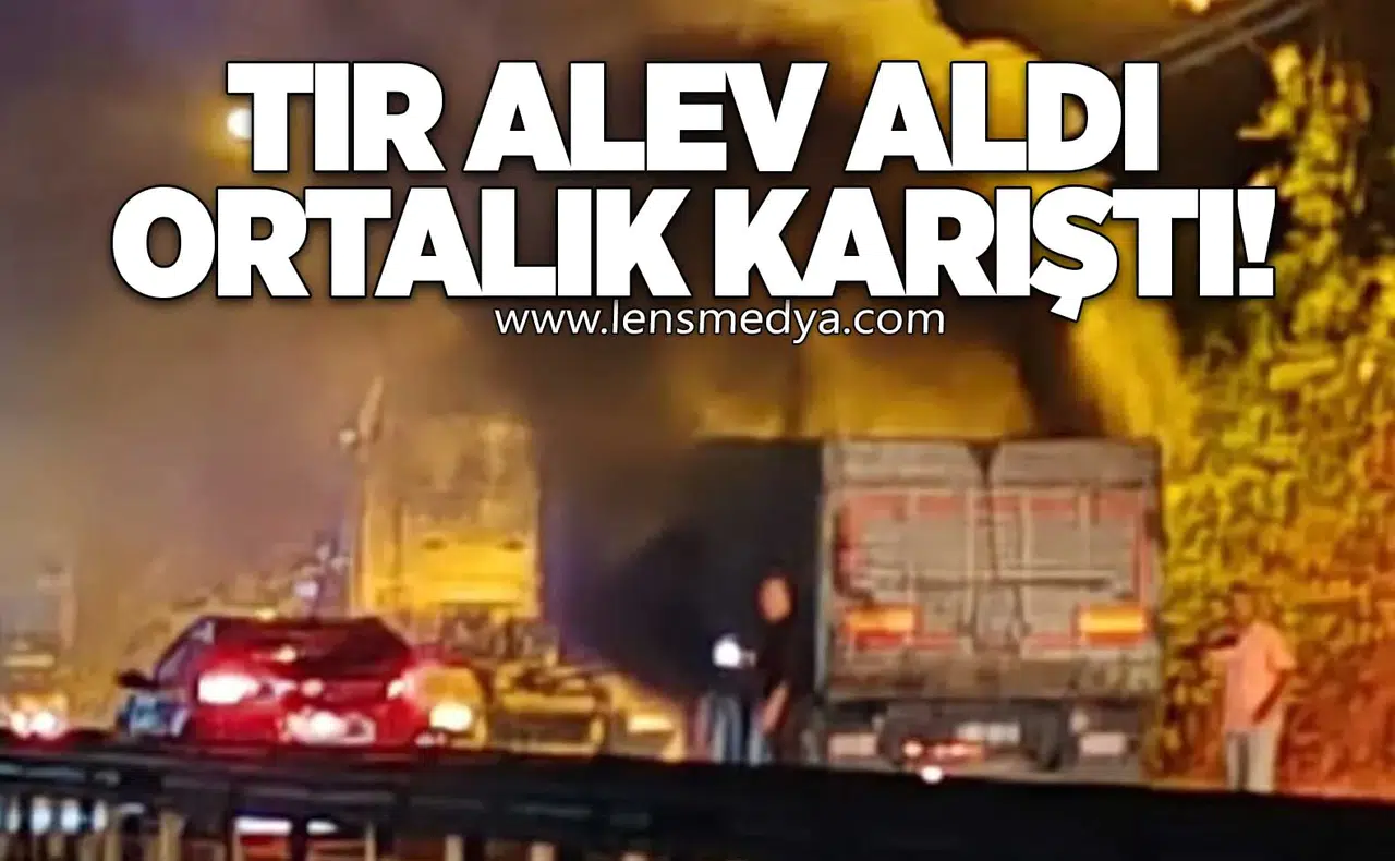 TIR alev aldı, ortalık karıştı!