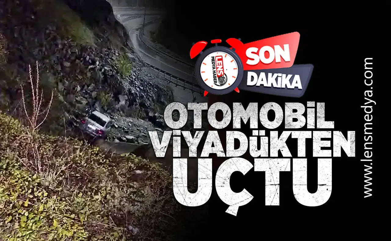 Otomobil viyadükten uçtu!