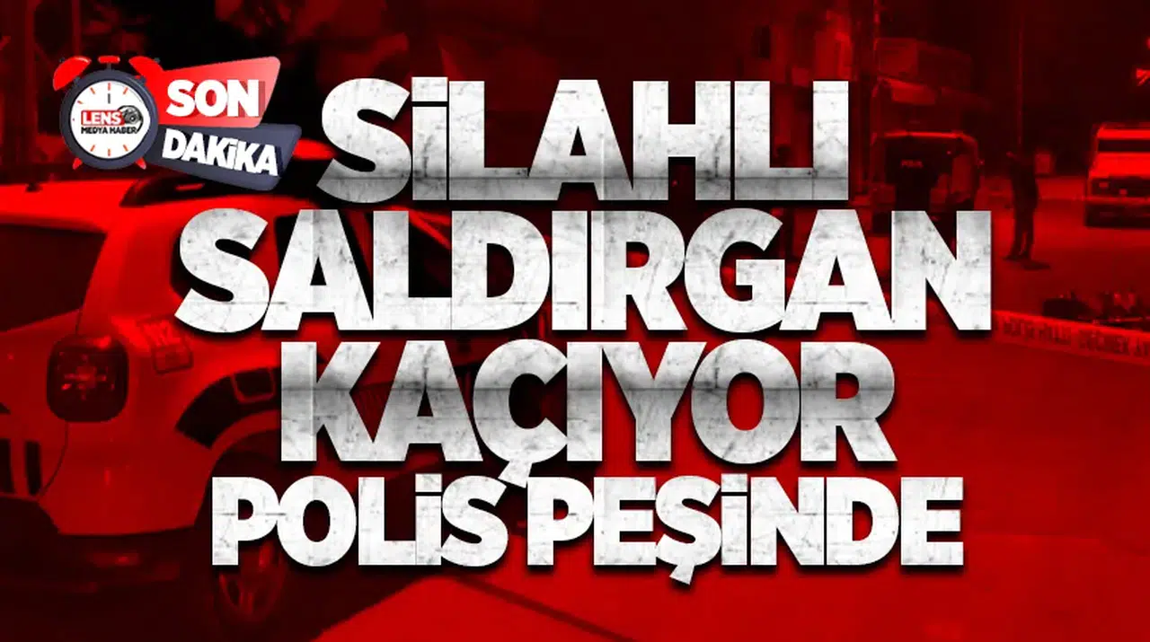 Silahlı saldırgan kaçıyor polis peşinde