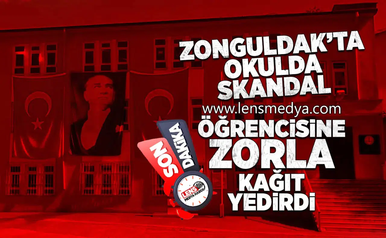 Zonguldak'ta okulda skandal... Öğrencisine zorla kağıt yedirtti!