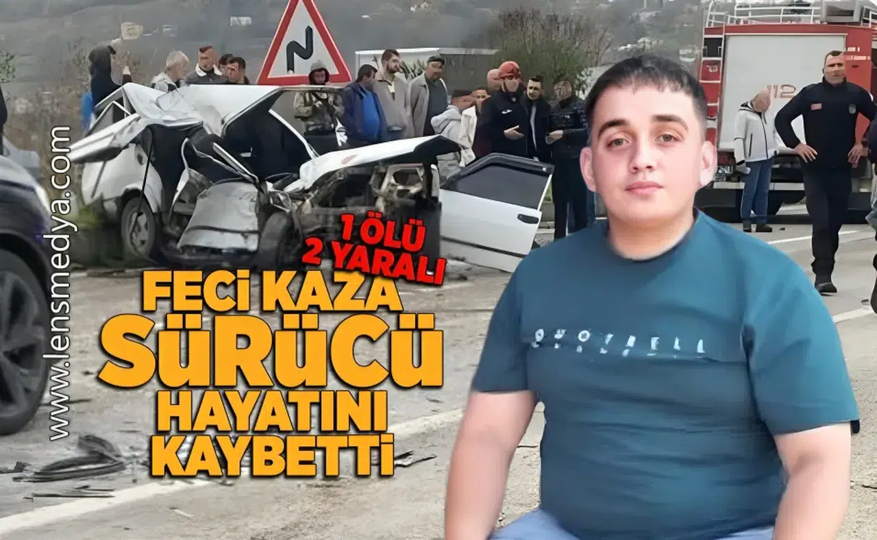 Çaycuma’da feci kaza: Otomobil hurdaya döndü, 1 ölü 2 ağır yaralı