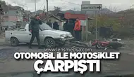 Otomobil ile Motosiklet Çarpıştı