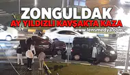 Ay yıldızlı kavşakta kaza!