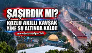 KOZLU KAVŞAĞI SULAR ALTINDA KALDI! SÜRÜCÜLER ZOR ANLAR YAŞADI