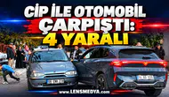 CİP İLE OTOMOBİL ÇARPIŞTI: 4 YARALI