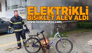 Elektrikli bisiklet alev aldı!