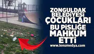 Zonguldak Belediyesi çocukları bu pisliğe mahkum etti!