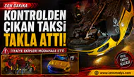 Kontrolden çıkan taksi takla attı!