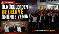 Ülkücülerden belediye önünde yemin!