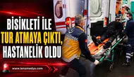 BİSİKLETİYLE TUR ATARKEN OTOMOBİLLE ÇARPIŞTI