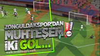Zonguldakspor'un Orduspor karşısında ilk yarıda attığı goller...