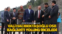 Vali Hacıbektaşoğlu, OSB Bağlantı Yolunda İncelemelerde Bulundu