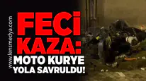 Feci Kaza: Moto Kurye Yola Savruldu