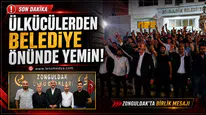 Ülkücülerden belediye önünde yemin!