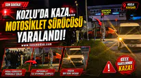 KOZLU’DA AKILLI KAVŞAKTA KAZA: MOTOSİKLET SÜRÜCÜSÜ YARALANDI