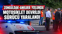 Zonguldak-Ankara yolunda motosiklet devrildi: Sürücü yaralandı