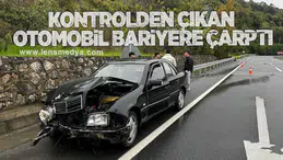 Kontrolden Çıkan Otomobil Bariyere Çarptı