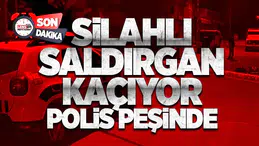 Silahlı saldırgan kaçıyor polis peşinde