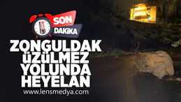 Zonguldak Üzülmez yolunda heyelan!