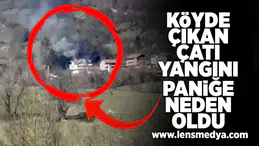 Köyde çıkan çatı yangını paniğe neden oldu!